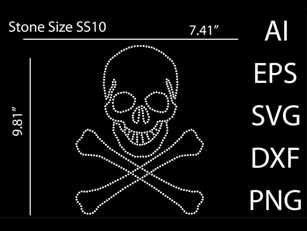 Skull Rhinestone design Print Template