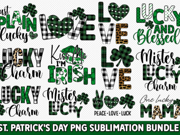 St. patrick’s day png sublimation bundle t shirt template vector