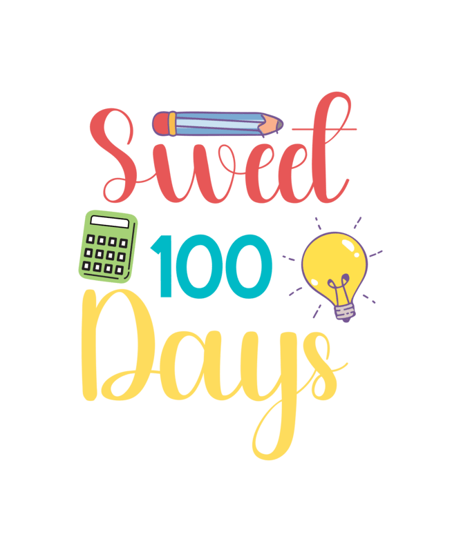 Sweet 100 Days T Shirt Design100 Days Of School Shirt Print Template