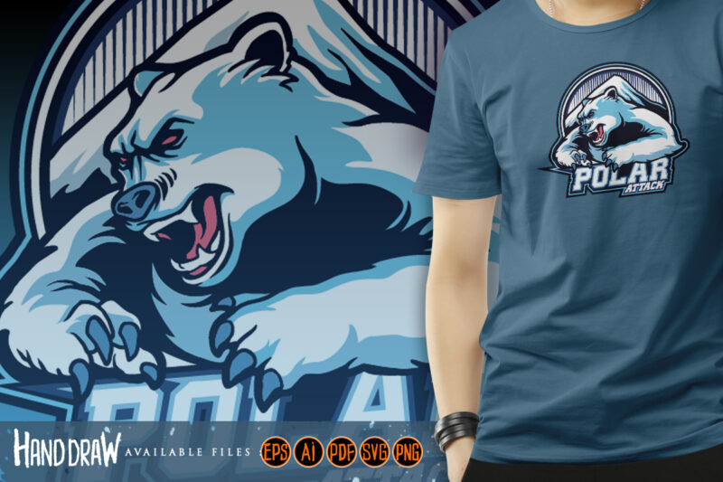 Polar bear esport logo mascot