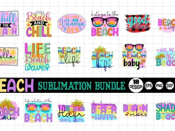 Beach sublimation bundle t shirt template