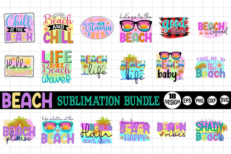 Beach sublimation Bundle - Buy t-shirt designs