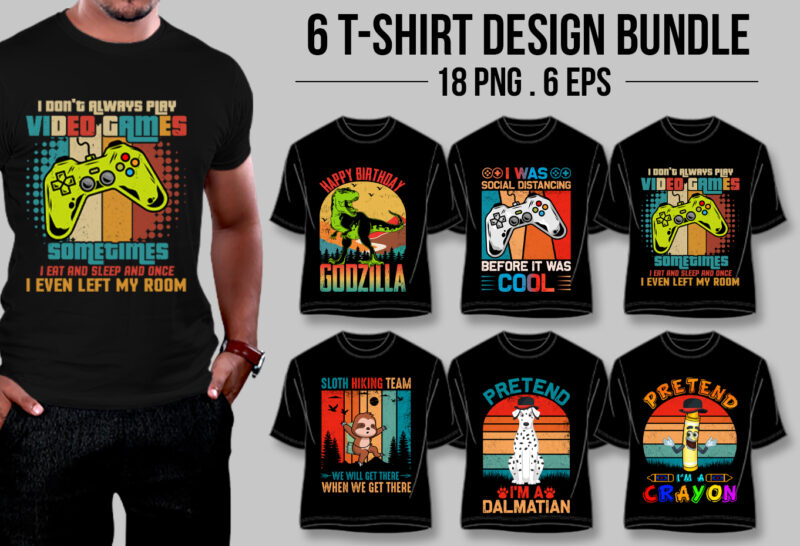 Vintage Retro T-Shirt Design Bundle