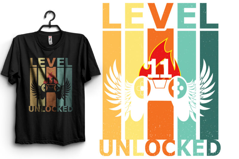 Level 11 Unlocked Typography T-shirt