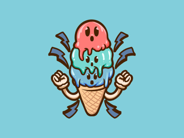 Cute ice cream t shirt vector file