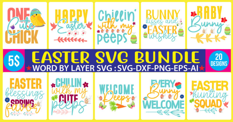 Easter Svg t-shirt design bundle