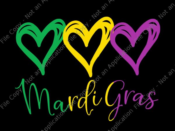 Three hearts for mardi gras svg, i love mardi gras svg, mardi gras svg t shirt designs for sale