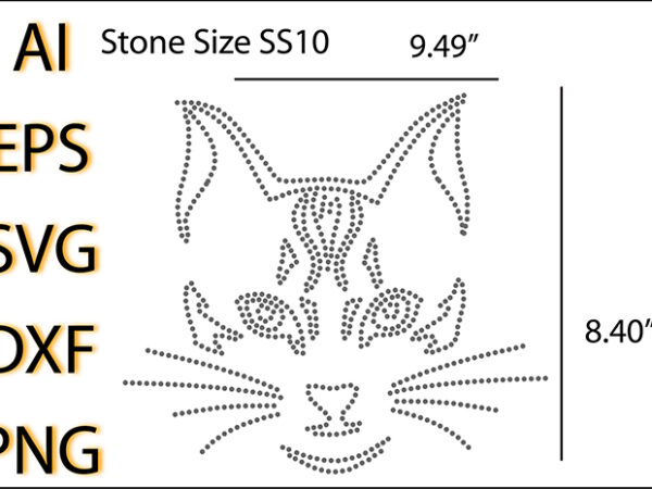 Cat rhinestone design