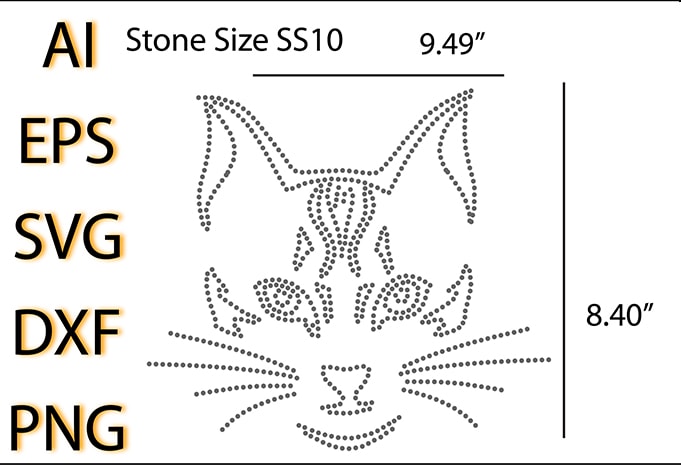 Cat Rhinestone Design