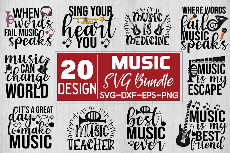 Music SVG Bundle - Buy t-shirt designs