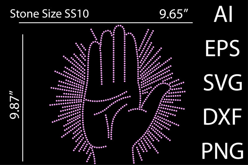 Printable Rhinestone Hand T-Shirt Design