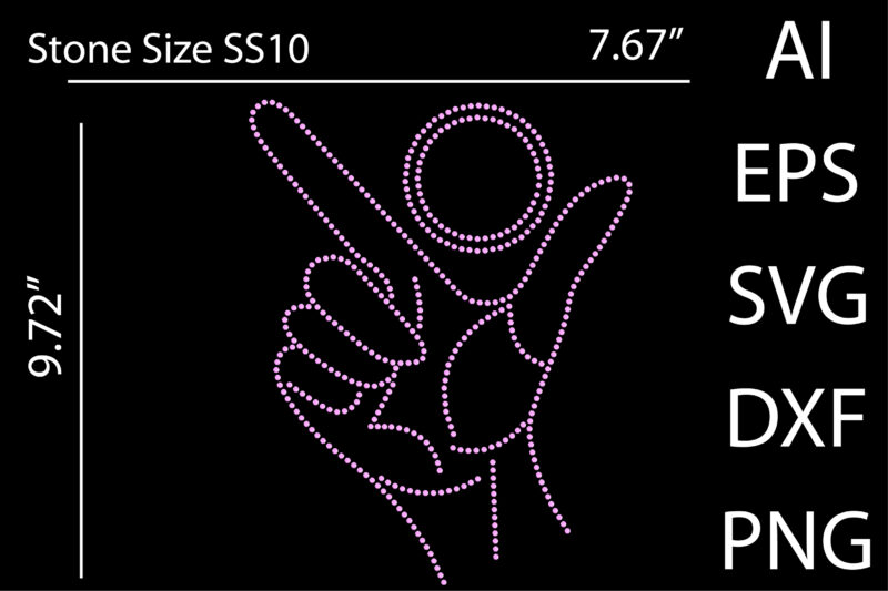 Printable Rhinestone Hand T-Shirt Design