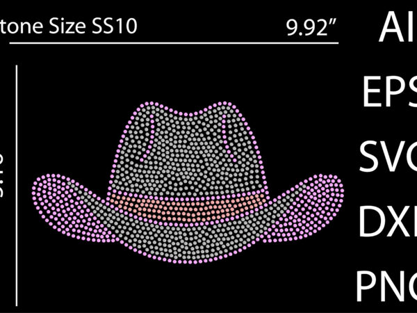 Printable rhinestone cap t-shirt design