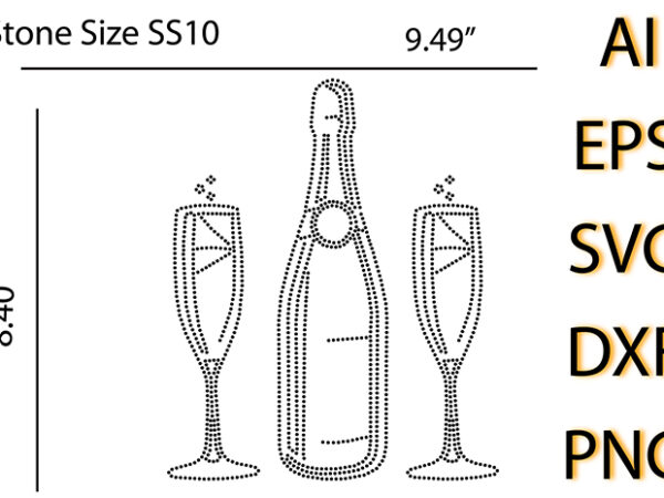 Beer bottle rhinestone design