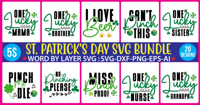 St.Patrick's svg vector for t-shirt bundle,clover svg cricut cut file cut file cricut cut file for cricut digital images funny st. patrick's png half leopard png irish svg leprechaun svg