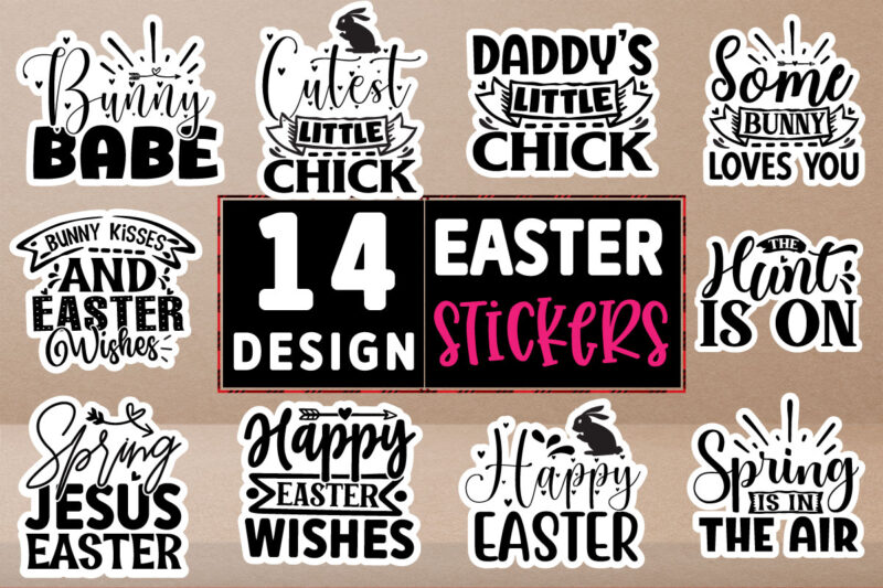 Easter stickers Design Bundle