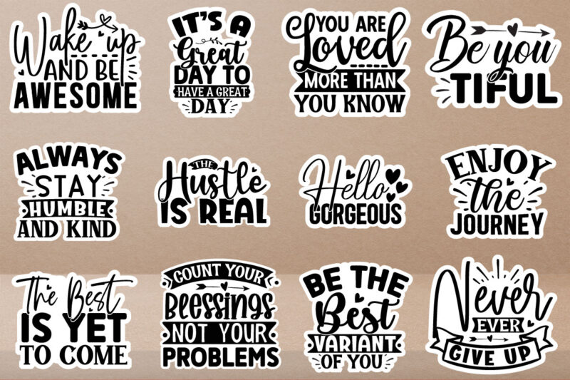 Inspirational stickers Design Bundle