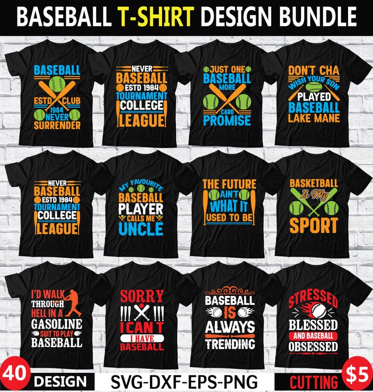 Baseball T-shirt Design Bundle 1