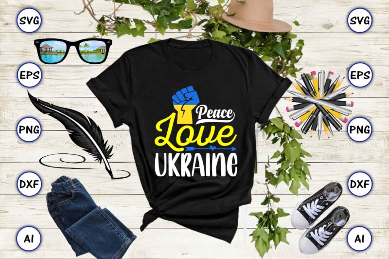 Peace love Ukraine PNG & SVG vector for print-ready t-shirts design, SVG eps, png files for cutting machines, and print t-shirt Design for best sale t-shirt design, trending t-shirt design,