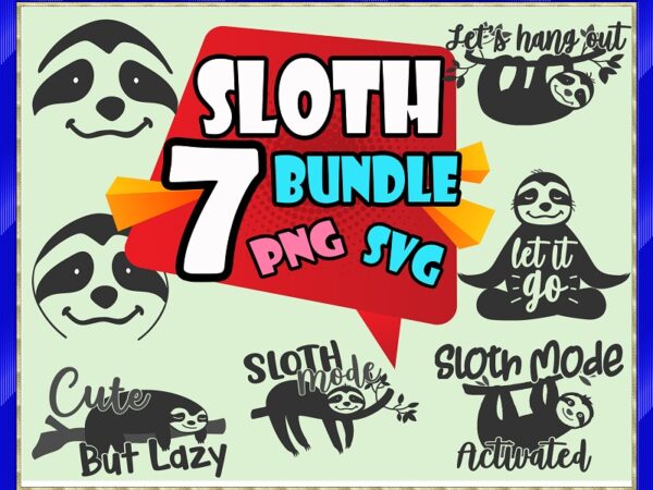 Sloth svg bundle | svg cut file | commercial use | instant download | printable vector clip art | funny cute sloth designs | sloth cut file 689314800