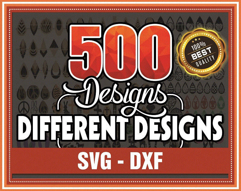 500 HUGE Earring Designs SVG Bundle, Different Earring Designs, Cuttable Leather Wood Acrylic, SVG Cut Files, Instant Digital Download 690958284