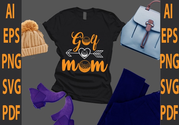 Golf mom t shirt design template