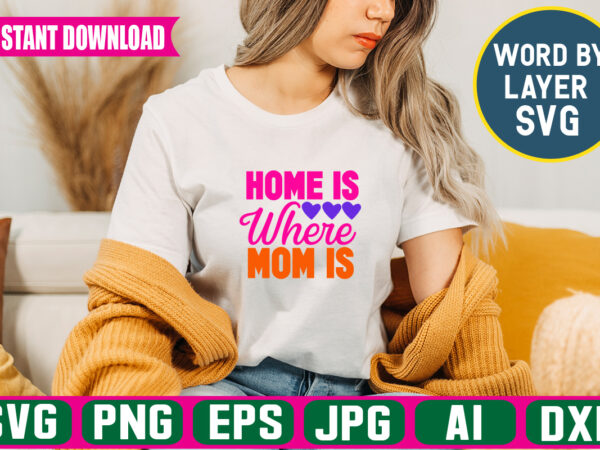 Home is where mom is svg vector t-shirt design