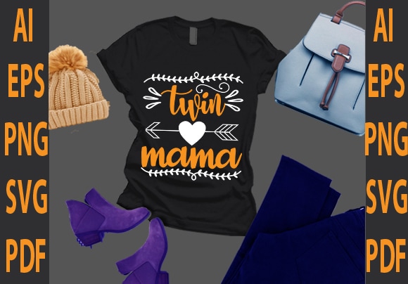 Twin mama t shirt designs for sale