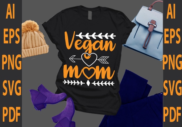 Vegan mom t shirt vector art