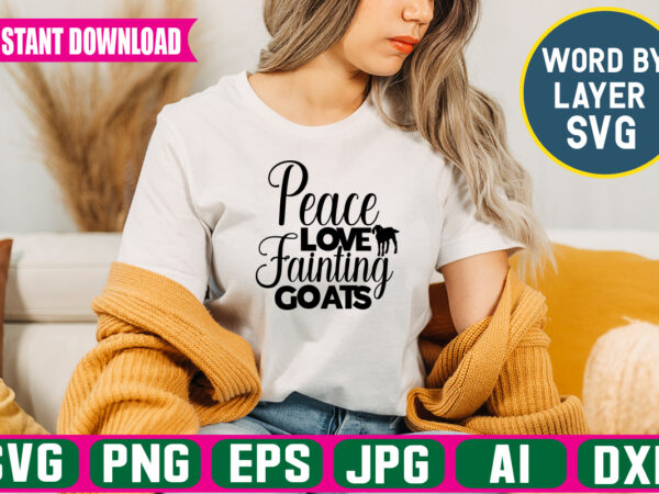 Peace love fainting goatssvg vector t-shirt design