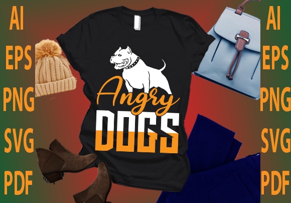 Angry dogs t shirt vector