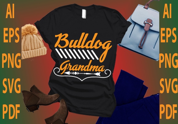 Bulldog grandma t shirt template