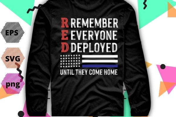 Red friday remember everyone deployed retro us army military t-shirt design svg, red friday remember everyone deployed png, retro, us army, military, t-shirt design eps