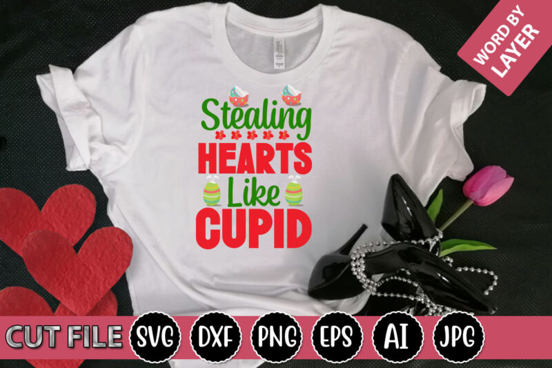 Stealing Hearts Like Cupid SVG Vector for t-shirt