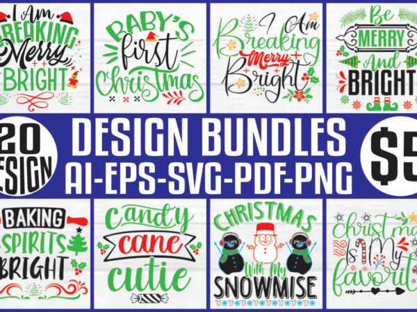 Christmas t-shirt and svg design bundle