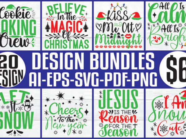 Christmas t-shirt and svg design bundle