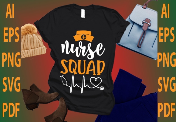 Nurse squad T shirt vector artwork