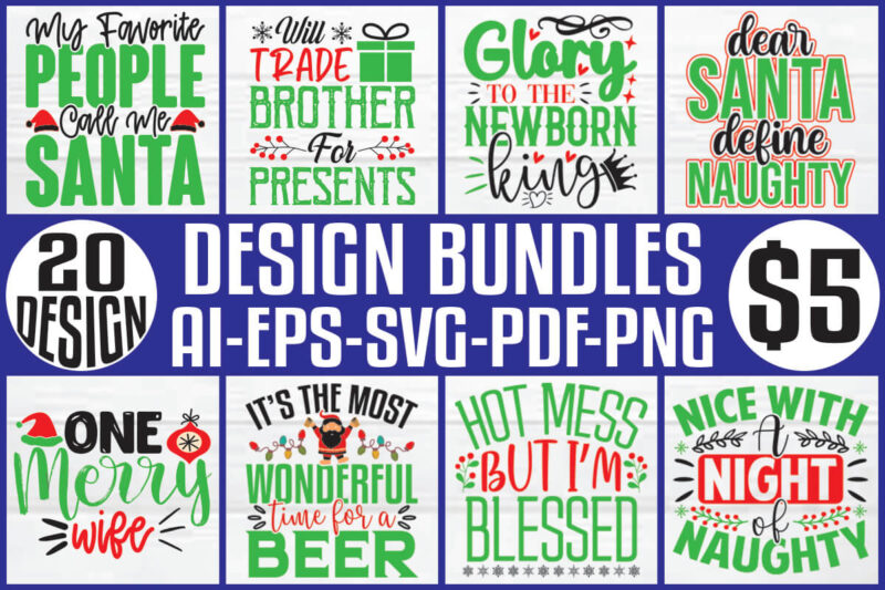 Christmas T-shirt And SVG Design Bundle