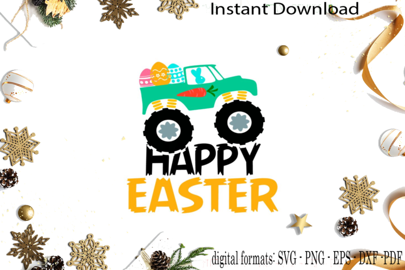 Happy Easter Monster Truck SVG Sublimation Files