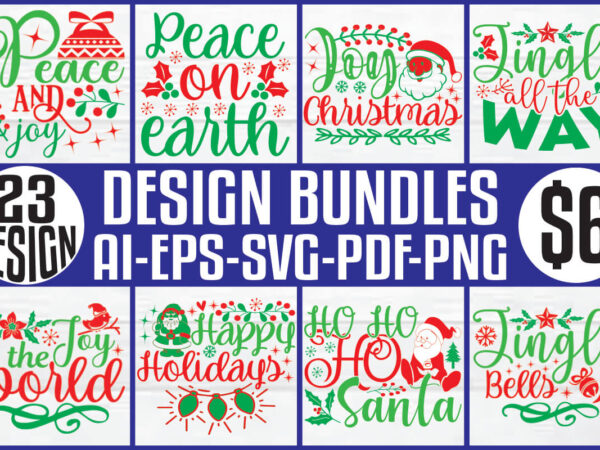 Christmas t-shirt and svg design bundle