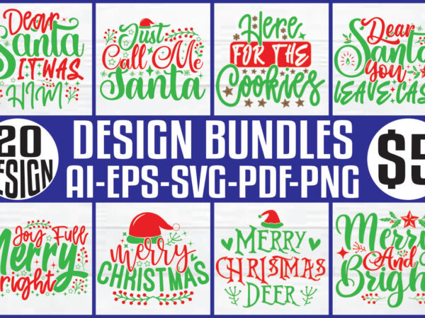 Christmas t-shirt and svg design bundle