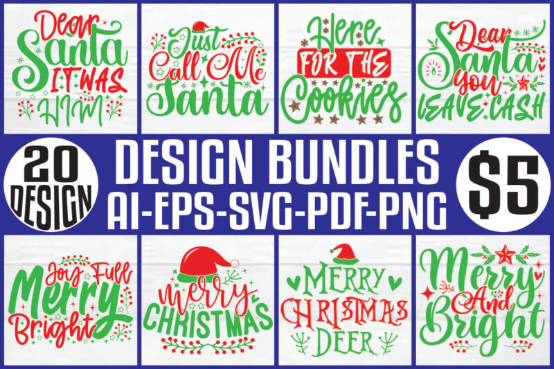 Christmas T-shirt And SVG Design Bundle