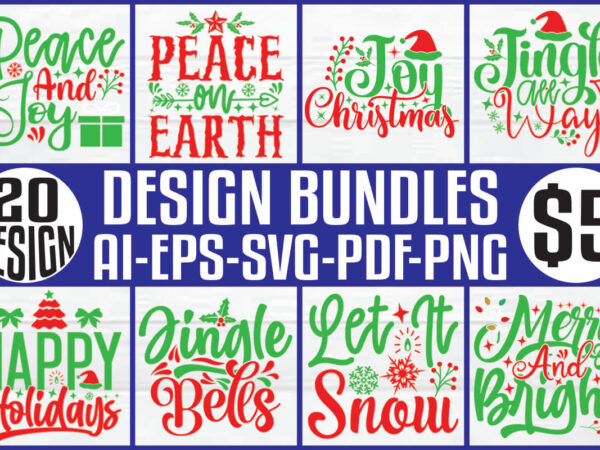 Christmas t-shirt and svg design bundle