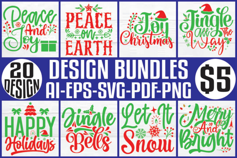 Christmas T-shirt And SVG Design Bundle