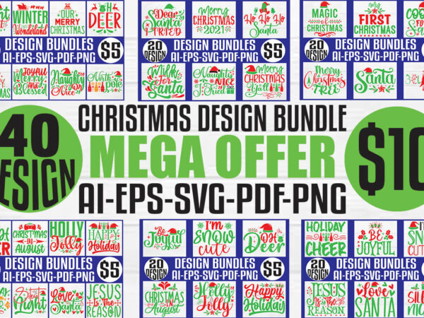 Christmas t-shirt and svg design bundle