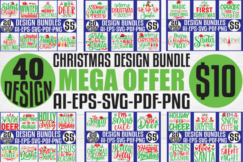 Christmas T-shirt And SVG Design Bundle