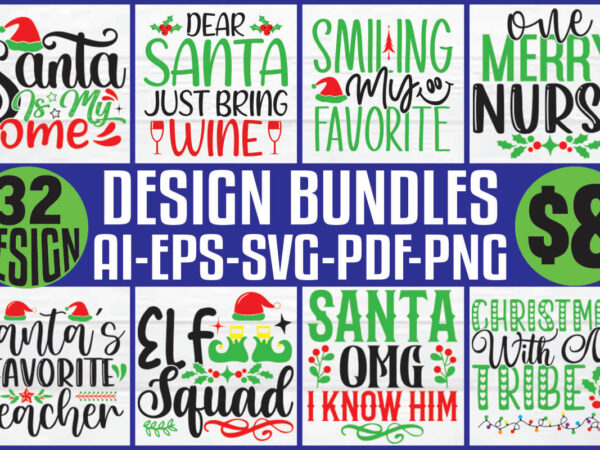 Christmas t-shirt and svg design bundle