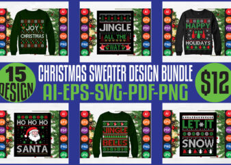 Christmas Sweater And T-shirt Design Bundle