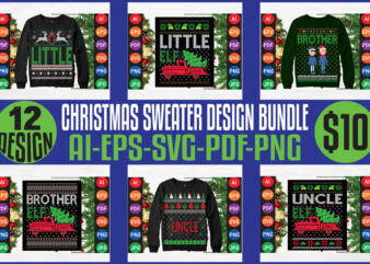 merry Christmas Sweater design bundle, merry Christmas T-shirt design bundle, Christmas svg bundle, winter svg, Santa svg, holiday, merry Christmas, happy new year, Christmas bundle png-svg-ai-eps-pdf-dxf