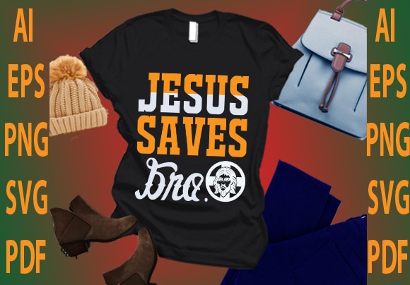 Jesus saves bro vector clipart